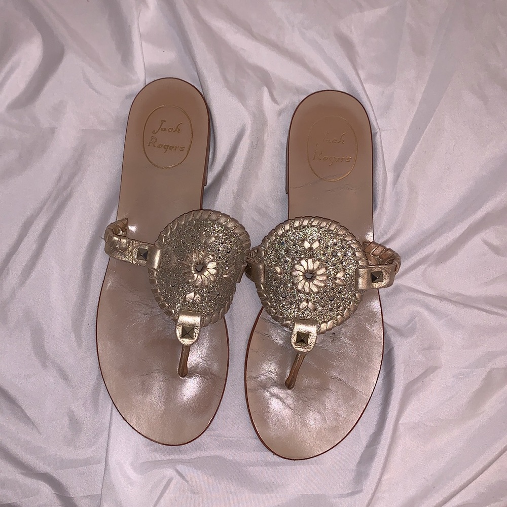 Platinum Sparkly Jack Rogers